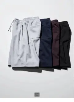 UNIQLO C スウェット ワイド ショーツ プラック