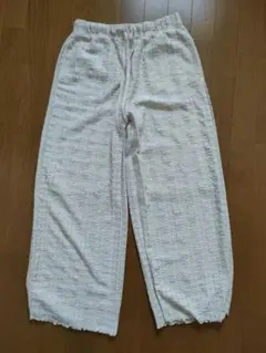 花柄レース ワイドパンツ イージーパンツ　レースレギンスLL