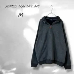 ハーフジップトレーナー フリース シンプル 上品 カジュアル グレー M