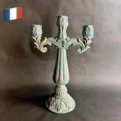 【新品未使用】パリ発アンティーク風　青銅色のキャンドルホルダー