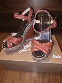 Christian Louboutin リボン サンダル（ネイビー） - メルカリ