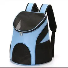 ペット用リュック 犬猫 ペット用キャリー 軽量　コンパクト　ブルー　S