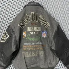 希少❗️NEO BLOOD 刺繍 デカロゴ 本革　スタジャン 希少❗️NEO BLOOD 刺繍 デカロゴ 本革 スタジャン - メルカリ