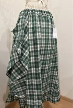PERSONS チェックラッフルフレアースカート