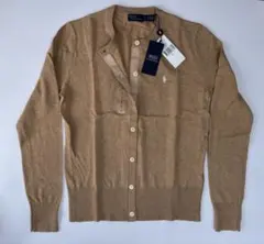 新品タグ付 ラルフローレン POLO カーディガン S 長袖　キャメル 冷房対策