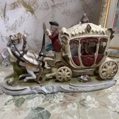 陶器　馬車　お姫様付き　西洋アンティーク