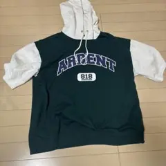 Them. パーカー バイカラー ダークグリーン Lサイズ