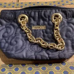 MOSCHINO キルティング ポーチ チェーンハンドル