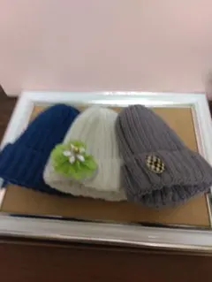 ドール用、ニット帽子 3色セット マリーちゃん、モンストドール、ミディ用