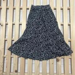 GLOBAL WORK 花柄ロングスカート 120サイズ 黒