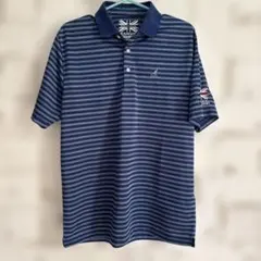 KANGOL ボーダー ポロシャツ ネイビー L
