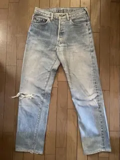 Levi's 501 80s赤耳　ボタン刻印裏524 ダメージデニム