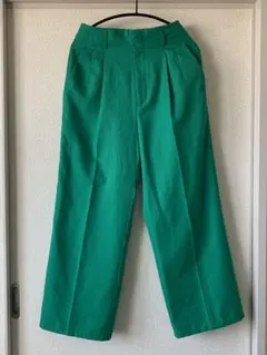 GU グリーン ワイドパンツ Lサイズ