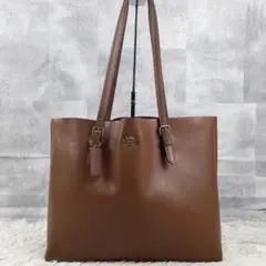 A4可 美品 コーチ レザー トートバッグ モリー 肩掛け ロゴ金具 ブラウン