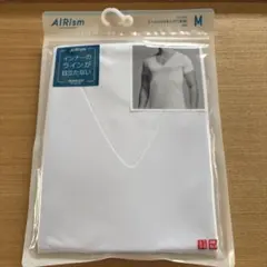 UNIQLO AIRism シームレス Vネック 半袖 M ホワイト　メンズ