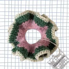 鍵編みニットシュシュ