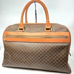 美品 CELINE ミニボストンバッグ マカダム トリオンフ金具 A4収納可能