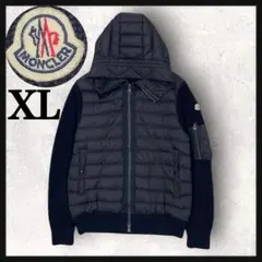 あんしん鑑定】極美MONCLER ニット切替 ダウンジャケッブラック - メルカリ