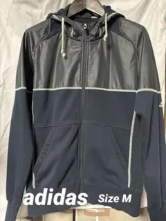 adidas フルジップパーカー ブラック