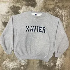 90s RUSSELLラッセル プリントスウェット USA製 グレー