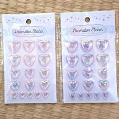ハート　デコレーションシール　ダイソー　２点セット