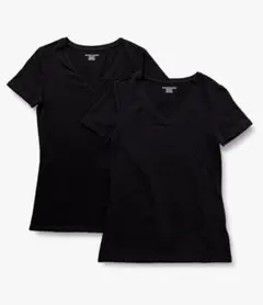Amazon Essentials Tシャツ Vネック 半袖 ブラック Mサイズ