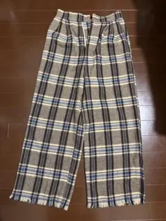BEAMS HEART チェック柄 ワイドパンツ