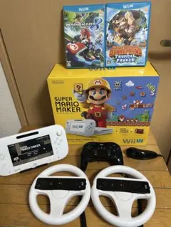 WiiU スーパーマリオメーカーセット＆ドンキ＆マリオカート8（ハンドル付き）