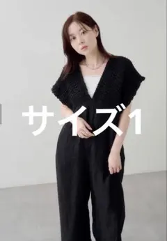 値下げ！kastane ギャザーオールインワン　ブラックのサムネイル