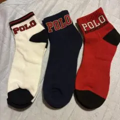 POLO ロゴ入りソックス 3足セット3足セット26-28稀少