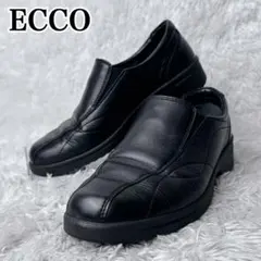 【美品✨】ecco エコー 本革 スリッポン コンフォートシューズ 幅広 EEEのサムネイル