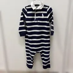 ポロ・ラルフ・ローレン ストライプロンパース　12M 80/48