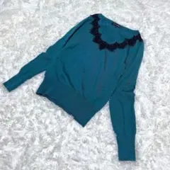 ヴァニラコンフュージョン【38】長袖ニット Vネック オンワード樫山 ウール混