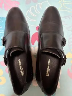 stefan rossi バックル付きレザーシューズ 黒
