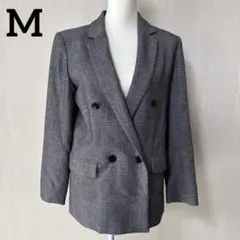 【GU】テーラードジャケット/ジャケット/グレーチェック柄/Mサイズ