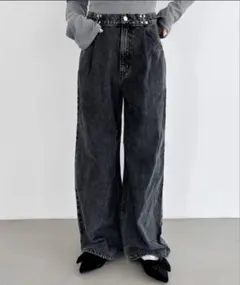 Heather ハイウエストホックデニムパンツ　Mサイズ