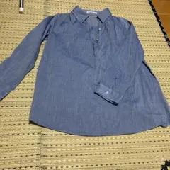 vumemeヴメーム薄手ブルー　スキッパーシャツ