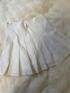 ホワイト プリーツ ミニスカート