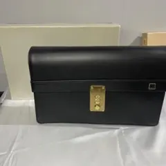 【訳あり】dunhill ダンヒル セカンドバッグ ダイヤルロック式 ブラック
