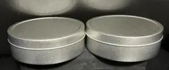 丸缶 2個セット／シルバー／アルミ缶／小物入れ