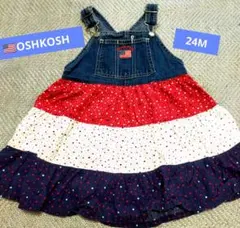 OSHKOSH☆ デニム ジャンパースカート 星柄 24M