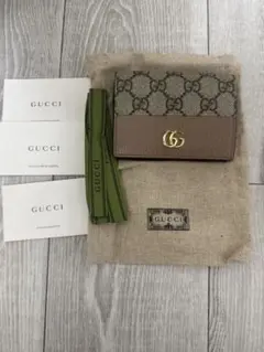 未使用級✨グッチ GGスプリーム マーモント GG ラウンドファスナー 長 