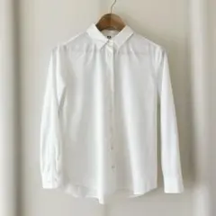 UNIQLO ホワイト 長袖シャツ Sサイズ　レーヨン　ノーアイロン
