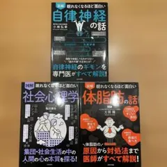 図解 眠れなくなるほど面白い 社会心理学　自律神経の話　体脂肪の話3冊セットのサムネイル