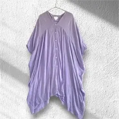 【ショコラフィネローブ】F チュニック ロングブラウス 紫 レーヨン ゆったりのサムネイル