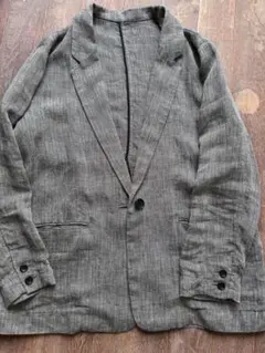 スピック&スパン　グレー リネンエアリージャケット　25ss