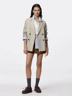 GU ダブルブレストジャケットZ ベージュ