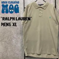 《US古着》ポロ ラルフローレン 半袖 ポロシャツ ベージュ メンズXL