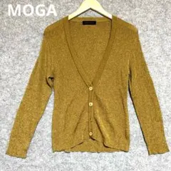 MOGA ゴールド Vネック ニットカーディガンのサムネイル