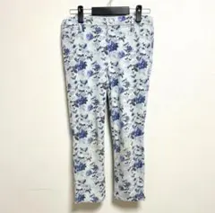 TOPVALU レディース　パンツ　総柄　花柄　クロップドパンツ　Lサイズ